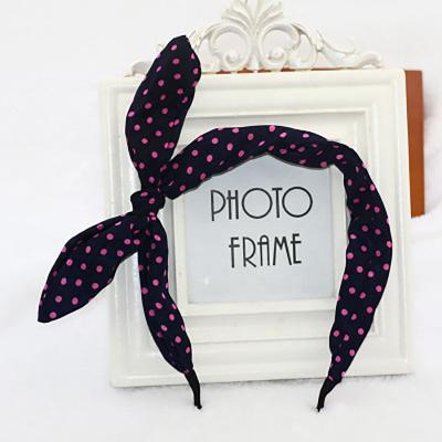 China 2019 Fashion Hair Decoration Dot Striped Floral Ear Headband Polka Bow Polka Dot Kids Headdress Hair Accessories for sale