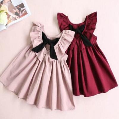 China Best Selling Breathable Summer Bowknot Cartoon Babies Kids Dress Cheap Dress for sale