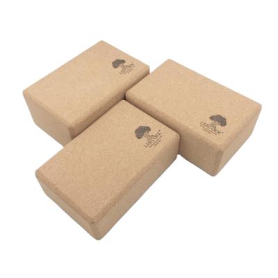 China Fine 369 Cork Grains Printed Custom Cork Yoga Block Set LF210-SP for sale