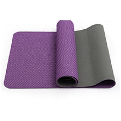 China Non-Toxic Hot Selling Home Soft Yoga Mat With Grip Holes Double Layer Yoga Mat Purple Tape Exercise for sale