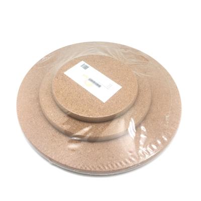 China Viable round Cork Hot Pad with slightly rounded edges set of 3 for sale