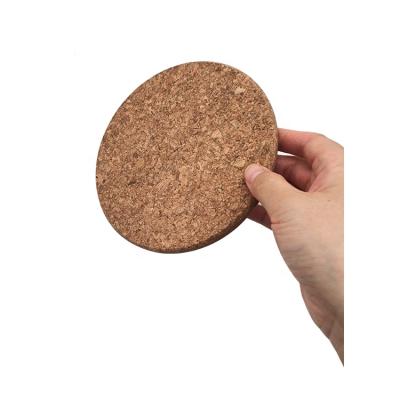 China Good Quality Sustainable Round Natural Cork Hot Pads Reusable Heat Resistant Cup Pads Dining Mats for sale