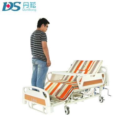 China 5 Function ISO CE Approved Flip Over Tilting Hospital Bed With Commode for sale