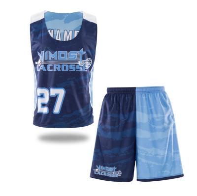 China New Design Breathable Custom Lacrosse Uniforms Sublimation Reversible Lacrosse Tank Top Lacrosse Shorts for sale