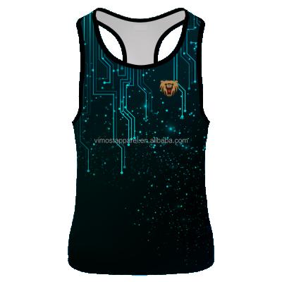 China Professional Singlet Sublimation Printed Custom Ladies Racerback Singlet For Lacrosse for sale