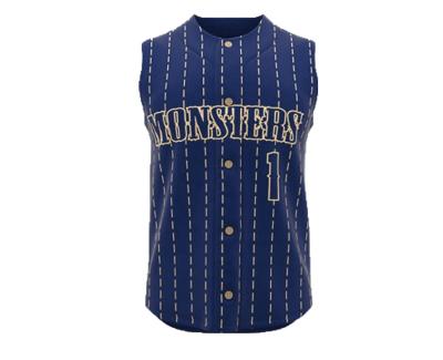 China Wholesale Breathable Striped High Quality Breathable Custom Sleeveless Baseball Vest for sale