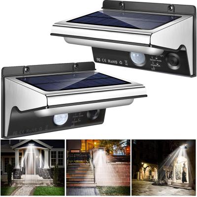 China New Arrival Motion Sensor 3 Modes Metal Solar Wall Mounted Patio Yard Garage Porch Garden Lights Waterproof Outdoor LED Wall Lights for sale