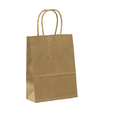 China Recycled Materials Custom Milk Tea Takeaway Baked Gifts Open Kraft Paper Bags With Handles for sale