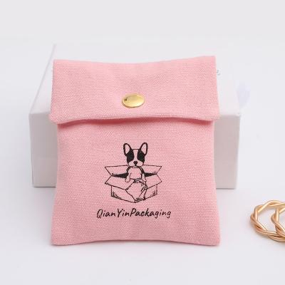 China Attractive Wholesale Cotton Canvas Jewelry Bag Pouch With Buckle for sale