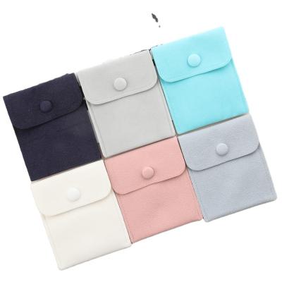 China Custom Small Eco-friendly Ring Velvet Envelope Flap Packaging Microfiber Jewelry Bag Jewelry Pouch Earring Necklace Bracelet With Logo for sale