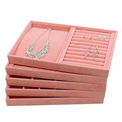 China Wholesale Custom Jewelry Disply Ring Earrings Velvet Jewelry Organizer Tray Display for sale