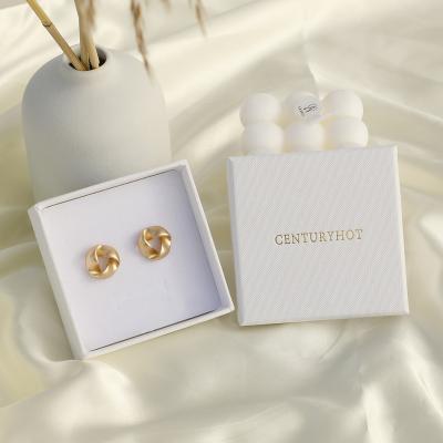 China Jewelry Earring Packaging Box Ring Custom Logo Gift Paper Jewelry Ring Earring Box Eco-friendly Luxury Necklace Velvet Jewelry Earring Packaging Box for sale