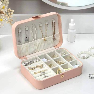 China Low MOQ Eco-Friendly Custom Made Faux Leather Travel Jewelry Packaging Box for sale