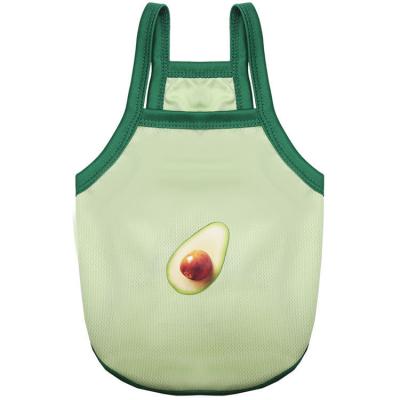 China Summer Fruit Shape Dog Clothes Vest Green Avocado Stocked Dog Clothes For Outdoor Puppy Bridle Vest Suit Dog Breathable T-shirt for sale