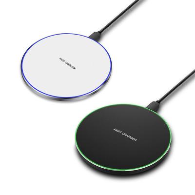 China With LED Light Wholesale 10W Qi Fast Wireless Charger For Samsung Note 8 9 10 S10 Plus Portable Cell Phone Charger Pad For iPhone 11 Xs Max for sale