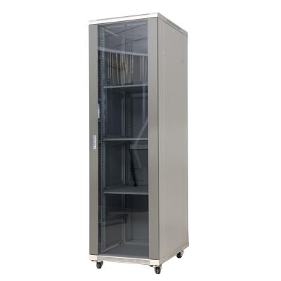 China 19Inch Steel Network Door 42U Server Server Glass Rack Cold Rolled Outdoor Rack Mounted for sale