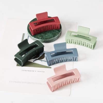 China Acrylic Plastic Rectangle Matte Girl Hair Clip Acrylic Fashion Hair Claw Clip Ins Style Hair Clamps for sale