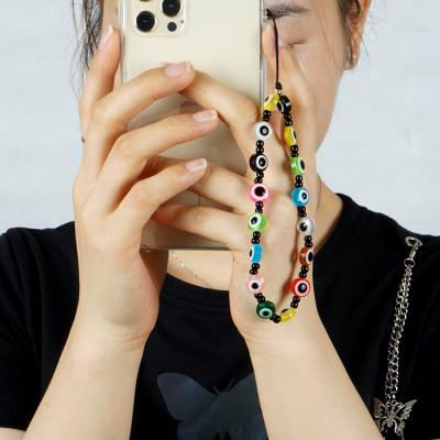 China Lanyard Kawaii Colorful Beaded Cell Phone Boho Diy Fashion Key Chain Anti Love Strap Phone Cute Custom Lost Word Phone for sale