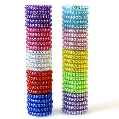 China Fashionable Professional Wholesale Metal Elastic Hair Band Shinny Hair Accessories Spiral Hair Coils Hair Ties for sale