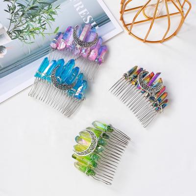 China Fashionable Queen's Party Hair Decorations Healing Crystal Quartz Raw Stone Hair Cut For Women for sale