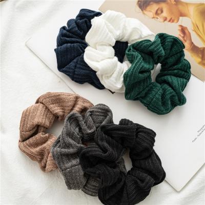 China Fashion Neutral Colors Cotton Scrunchies Elastic Hair Rope Hair Accessories for sale