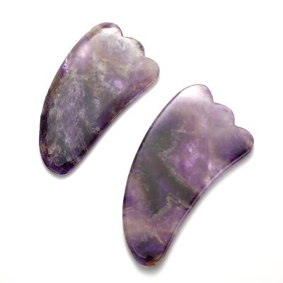 China 100% pure natural natural handmade guasha board guasha tools massage amethyst energy stone stone for health care for sale