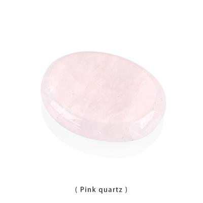 China Europe Rose Quartz Worry Stone Natural Stone Hand Cut Gemstone Worry Stone for sale