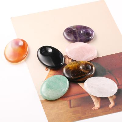 China Feng Shui 2021 Newest Healing Crystals Engraved Worry Stones Quartz Thumb Stone for sale