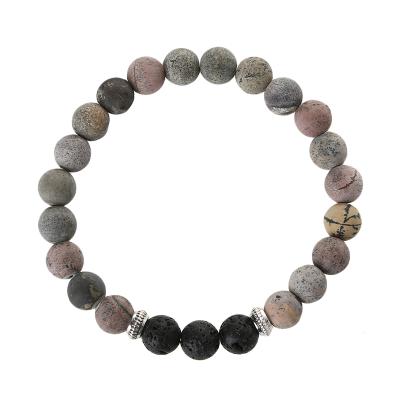 China Natural Gemstone Stone Healing Bracelet Wholesale Casual/Sporty Matte Beads Bracelet Lava Beads Bracelet for sale