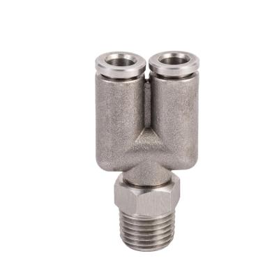 China Machinery Repairs Workshop Stainless Steel Manufacturing Supply Pneumatic Male Y px Quick Connector px Air Push Fitting Fixture for sale