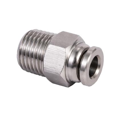 China Machinery repair shops PC stainless steel quick flattening pneumatic connector, pneumatic air duct fitting for sale