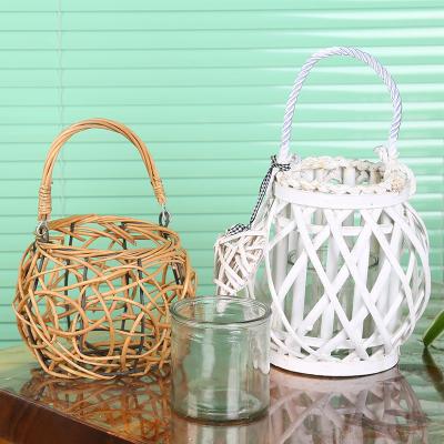 China Wicker made in Europe China factory weaving retro lantern cafe bar gardening indoor and outdoor decorations wicker crafts for sale