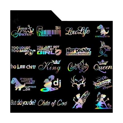 China SmallOrders RF56 Colorful Promotional Car Laser Stickers Gifts Lovely Window Stickers Creative Multicolor Reflective Cartoon for sale