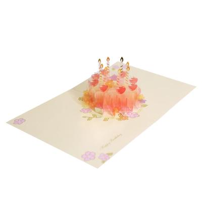 China SmallOrders G021206 Birthday Cake 3D Universal Stereo Crystal Blessing Gift Message Card Creative Handmade Greeting Cards for sale