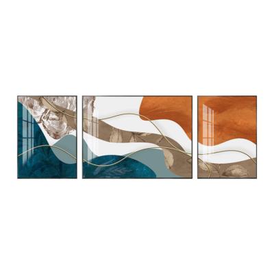 China Modern simple combination of art canvas living room bedroom abstract glass wall decorative painting for sale