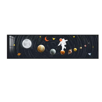 China Large Modern Glass Art Canvas Family Living Room Bedroom Space Planet Abstract Wall Painting for sale