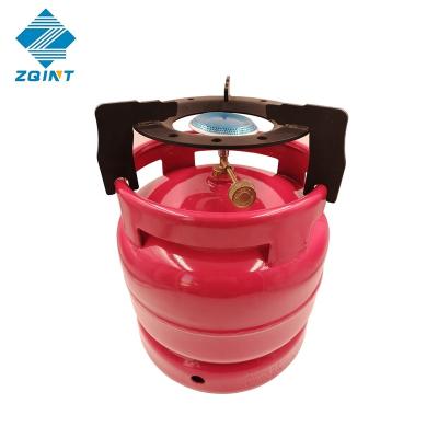 China High quality LPG 6KG LPG gas cylinder price with camping stove burner grill, low price and Zhiqiang factory direct sales for sale