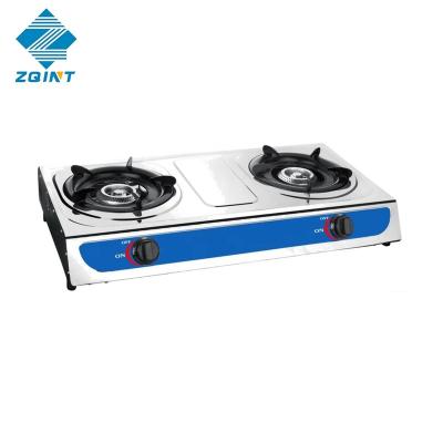 China Home kitchen high quality brass stainless steel burner gas stove, hot sale two burners gas home cooktop for sale