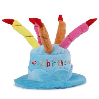 China Cute Pet Hat Birthday Cake Stocked Changing Hat Using Cute Dog Happy Birthday Hat for sale