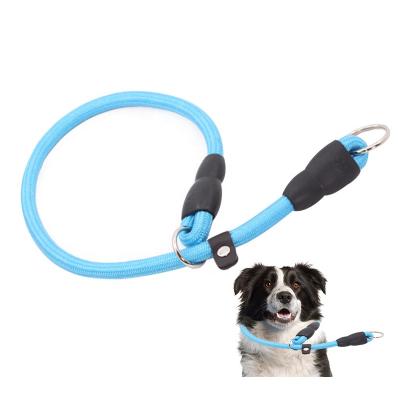 China Wholesaler Dog Anti-Breath Heavy Duty Adjustable Durable Braided Thick Rope Pet Training Dog Slip Collar Leash Set for sale