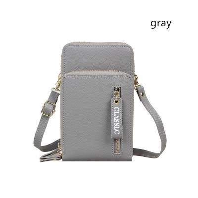 China Women's Phone Pouch Bag Phone Pouch Bag Women Phone Bag PU Cell Phone Purse Pure Lychee Leather Shoulder Bag for sale