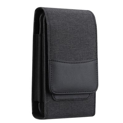 China Qxford Cloth Multifunctional Shockproof Belt Clip Leather Waist Cell Phone Pouch For Men With Card Slot Double Layer Waist Bags Phone Case for sale