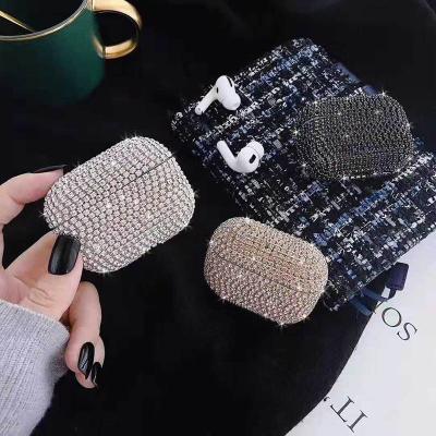 China Designer Luxury Full Diamond Glitter Bling Airpods Pro Case For Apple Airpods 1 2 3 Earphone Cover 100% Filling Perfect Fit for sale