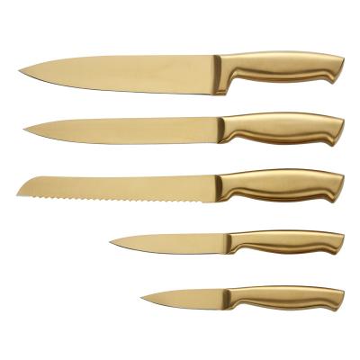 China K0413 Senpin 5pcs Viable Kitchen Knives Set Titanium Stainless Steel Plating Kitchen Knife for sale