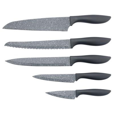 China Sustainable K0451 Stainless Steel Stain Blades Kitchen Knives Professional Set 5 Pieces for sale