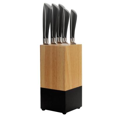 China Sustainable Magnetic Knife Set Wooden Block Kitchen Knife Block for sale