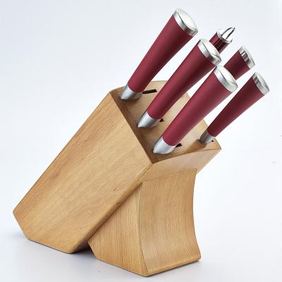 China Sustainable Senpin Knife Block Holder Premium Wooden Kitchen Cooking Rubber Wooden Block Block for sale