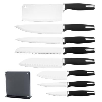 China K0450 Sustainable Kitchen 8 Pcs Knives Set Stainless Steel Blade Carving Knife With Glass Block for sale