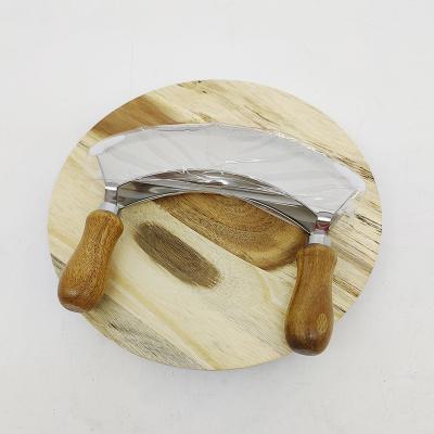 China Sustainable Acacia Wood Chopper With Onion Slicer Stainless Steel Blades for sale