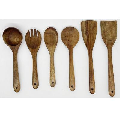 China Sustainable Top Selling Wooden Kitchen Utensils Set 6-Piece Wooden Kitchen Utensils for sale